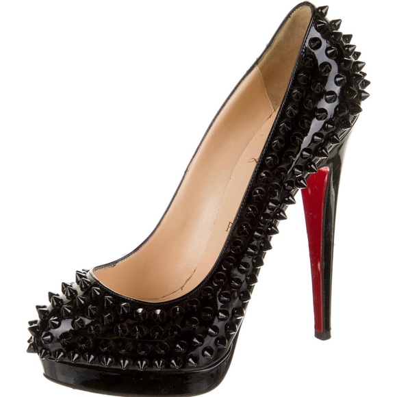 Christian Louboutin Spike Accents Patent Leather Pumps - Picture 2 of 4